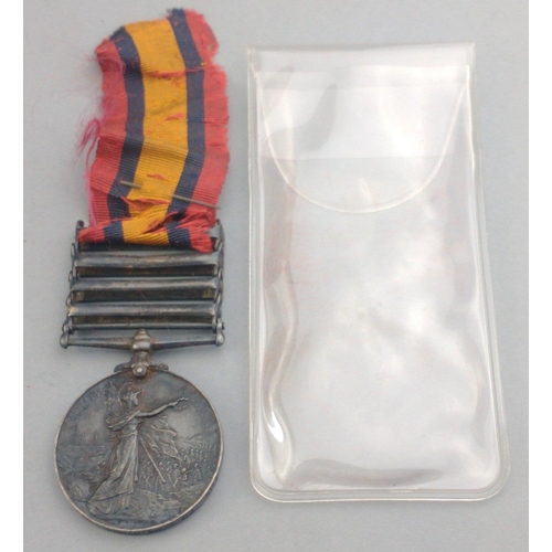 1 - VICTORIA BOER WAR Queen&rsquo;s South Africa medal with 4 clasps  - Orange Free State, Transvaal, So... 