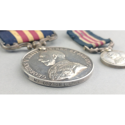 104 - WWI war medal GEORGE V Military Medal awarded to M2-052308 L.Cpl. G. H. Crow ARMY SERVICE CORPS with... 