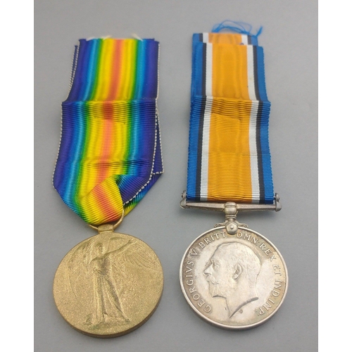 110 - WWI medal pair SEAFORTHS awarded to S-24321 Pte. K. Martin comprising British War Medal and Victory ... 