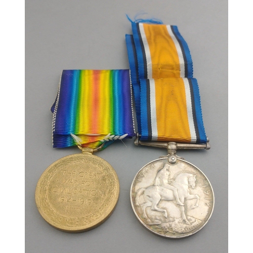 110 - WWI medal pair SEAFORTHS awarded to S-24321 Pte. K. Martin comprising British War Medal and Victory ... 