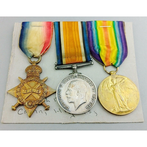 112 - WWI medal trio  - CAMERON HIGHLANDERS awarded to 17169 Pte. W.L. Nairn comprising 1914-15 Star, Brit... 