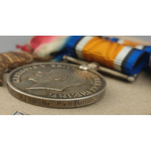 114 - WWI medal trio - 1/5 ROYAL HIGHLANDERS, awarded to 2153 Pte. D. McKinnon comprising 1914 Star, Briti... 