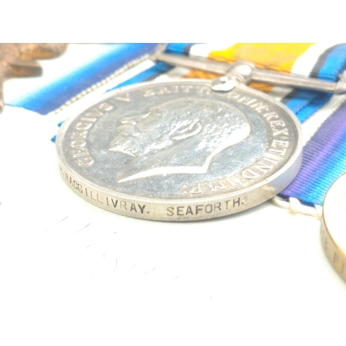 121 - WWI medal trio 1/4 SEAFORTH HIGHLANDERS awarded to 2316 Pte. A. MacGillvray comprising 1914 Star, Br... 