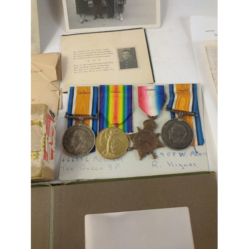 122 - WWI family group QUEEN'S REGIMENT and THE ROYAL HIGHLANDERS awarded to G-64374 Pte. D.M. Pert The Qu... 