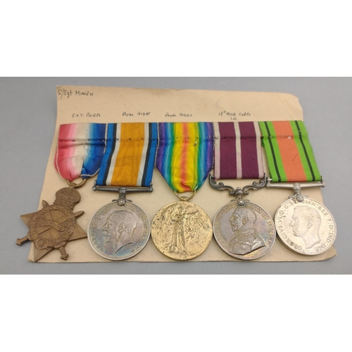 123 - WWI and later medal group to S. Srgt. J. Munro comprising 1914-15 Star S & T Corps, British War ... 