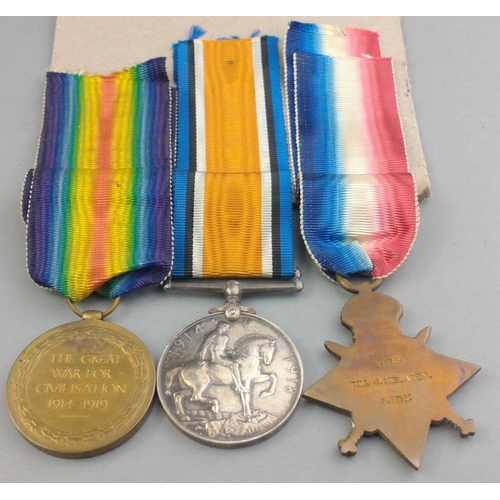 142 - WWI medal trio SCOTS GUARDS awarded to 13781 Pte. J. McLaren comprising 1914-15 Star, British War Me... 