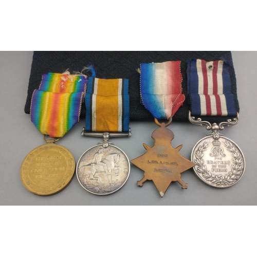 147 - WWI Military Medal group ROYAL SCOTS FUSILIERS awarded to 14975 Sgt. A. Polson, comprising Military ... 