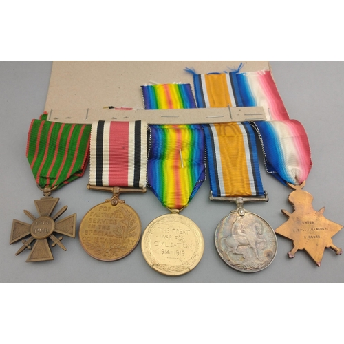 151 - WWI group ROYAL SCOTS awarded to L. Cpl. later Lieut. J. Kinloch comprising 1914-15 Star, British Wa... 