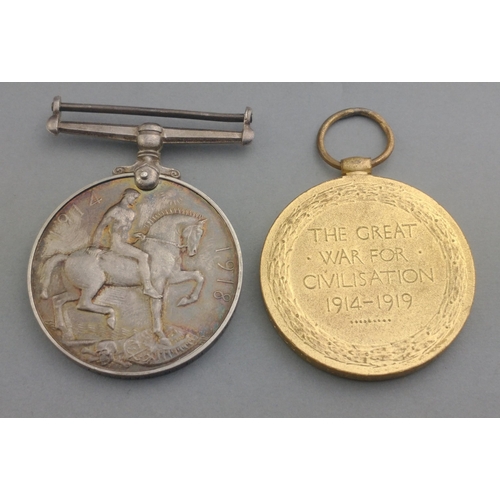 152 - WWI medal pair ROYAL SCOTS awarded to 39566 Pte. R. Barclay comprising British War Medal and Victory... 