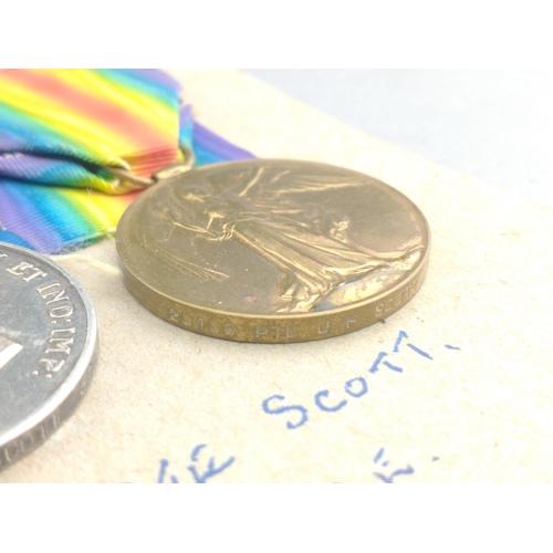 153 - WWI medal pair SCOTTISH RIFLES awarded to 29196 Pte. J. F. Scott comprising British War Medal and Vi... 