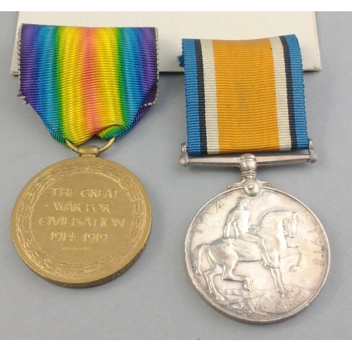 154 - WWI medal pair SCOTTISH RIFLES awarded to 36822 Pte. R. J. Segog comprising British War Medal and Vi... 