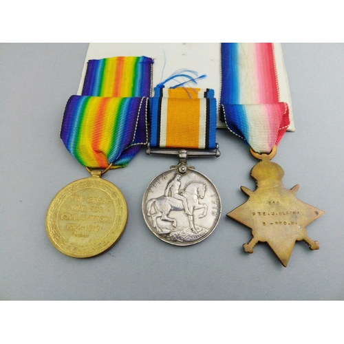 155 - WWI medal trio - 3rd SCOTTISH HORSE awarded to 316 Pte. J. Black comprising 1914-15 Star, British Wa... 