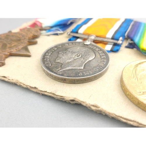 165 - WWI medal trio 14/LONDON REGIMENT awarded to 1873 Pte. V. Balfour, comprising 1914-15 Mons Star, Bri... 