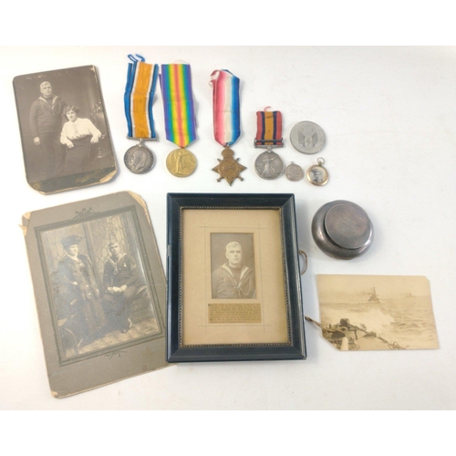 18 - WWI Battle of JUTLAND HMS Invincible casualty interest.  VICTORIA BOER WAR & WWI medal group ROY... 