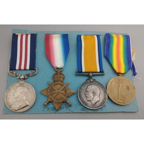 182 - WWI military medal group ROYAL ARTILLERY/ROYAL FIELD ARTILLERY awarded to 86652 A. Sgt./Bmbr. D. Wym... 