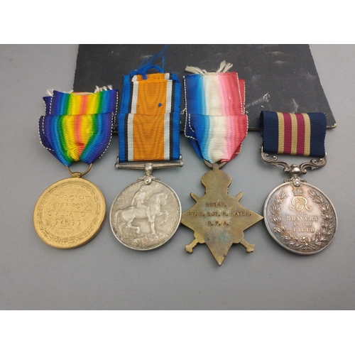 183 - WWI Military Medal group ROYAL FIELD ARTILLERY, ROYAL ARTILLERY awarded to 88146 Ftr. Sjt. R. Cater ... 