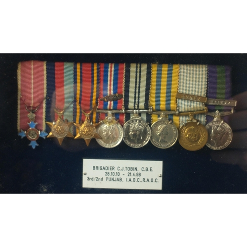 18B - CAPTAIN C J TOBIN Military Cross, Boer War, WWI Trio and India medals along with LGSC and sons cased... 