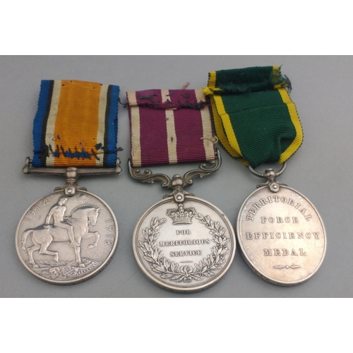 193 - WWI medal group RASC /ASC awarded to M2-018681 C-Q-M Sjt. A. Spink comprising British War Medal, Mer... 