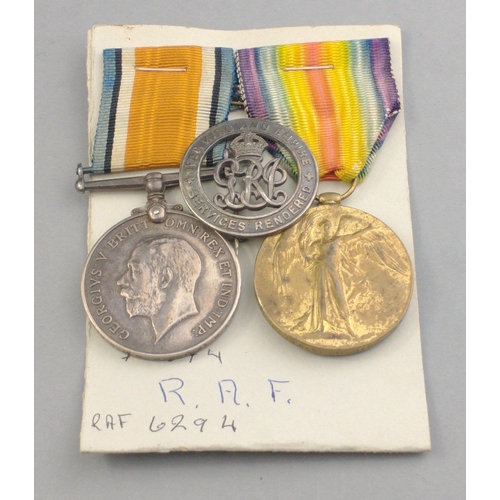 194 - WWI medal pair RAF awarded to 75374 Second Am. R. Mains comprising British War Medal and Victory Med... 