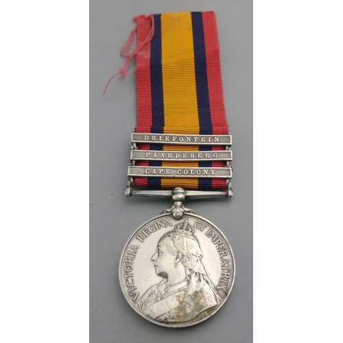 20 - VICTORIA Queen's South Africa Medal with Cape Colony, Paardeberg and Dryfontein clasps awarded to 98... 