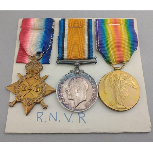 201 - WWI medal trio RNVR awarded to C.Z.3951 D. Mcara AB RNVR comprising 1914-15 Star, British War Medal ... 