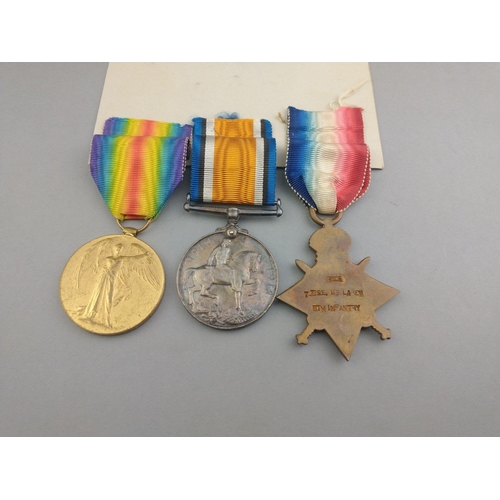 205 - WWI medal trio - SOUTH AFRICAN INFANTRY awarded to Pte. T. McLaren comprising 1914-15 Star, British ... 