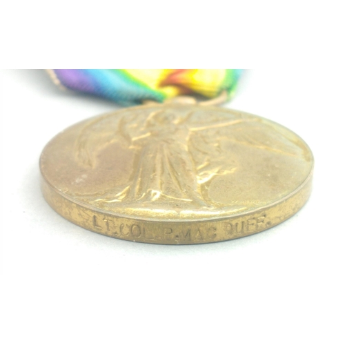 213 - WWI single Victory Medal awarded to Lt. Col. P. MacDuff#224