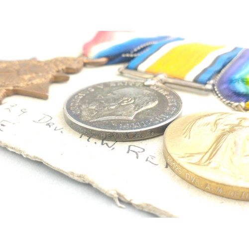 219 - WWI medal trio ROYAL ENGINEERS awarded to 80126 Dvr. A. N. Reid comprising 1914-15 Star, British War... 