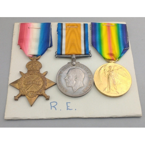 222 - WWI medal trio ROYAL ENGINEERS awarded to 48994 Dvr. N. Oakley comprising 1914-15 Star, British Star... 