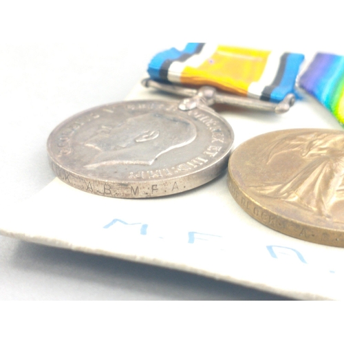 226 - WWI medal pair - MERCHANT FLEET AUXILIARY awarded to J. Sherlock comprising British War Medal and Vi... 