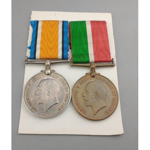 230 - WWI medal pair awarded to Alexander A. Cuthbert comprising British War Medal and Mercantile Marine M... 