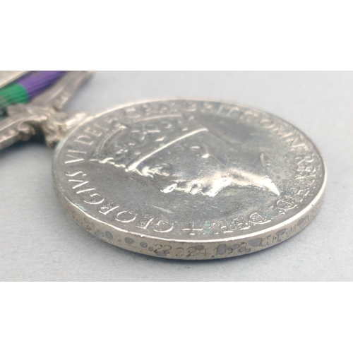 234 - GEORGE VI GSM General Service Medal with Malaya clasp  awarded to 22221158 Gdsm. A. Fleming SCOTS GU... 