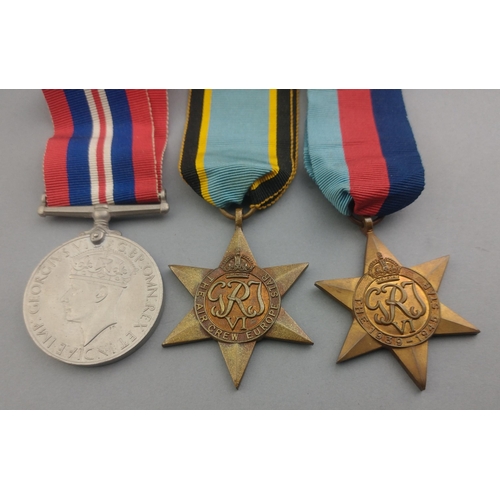 243 - WWII medal group in box sent to Mrs. Edward, Charles Street, Forfar comprising Original Air Crew Eur... 