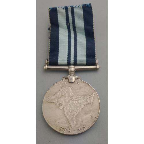 245 - WWII era India Service Medal awarded to Mts/7533182 Sep. Anthony Riase (MT) R.I.A.S.C.#256