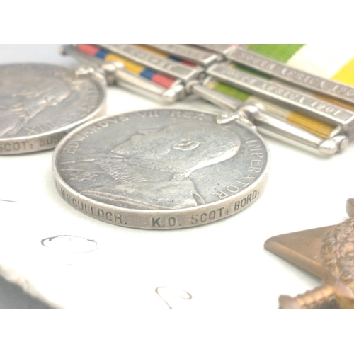 25 - VICTORIA & WWI medal group KING'S OWN SCOTTISH BORDERERS awarded to 6715 Pte. J. McCulloch compr... 