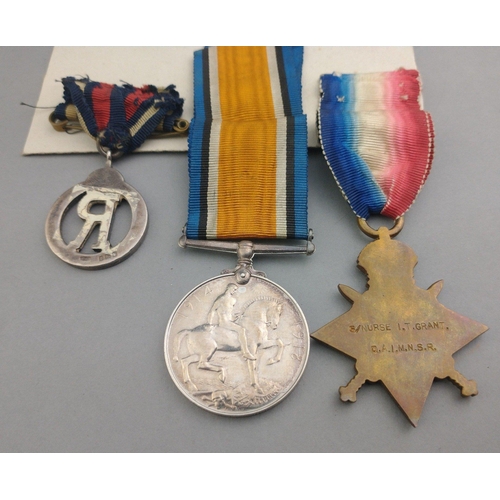 254 - WWI medal group Q.A.I.M.N.S.R. awarded to S/Nurse I.T. Grant, comprising 1914-15 Star, British War M... 