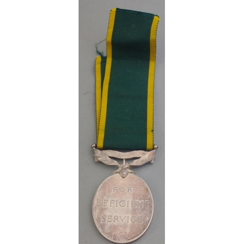 284 - GEORGE V Territorial Efficiency Medal with India clasp awarded to Sgt. T. Ross BENGAL ARTILLERY A.F.... 