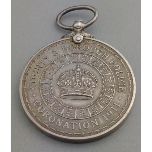 286 - GEORGE V County and Borough Police Coronation 1911 Medal uninscribed as issued#297