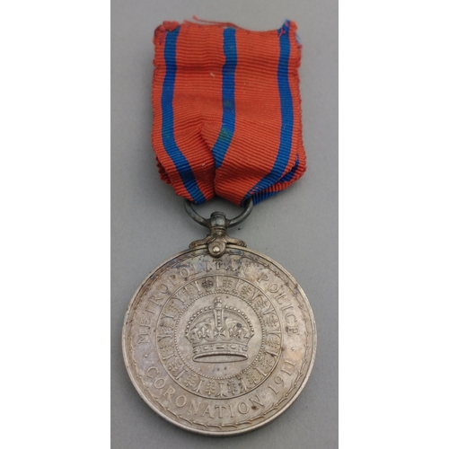 287 - GEORGE V Metropolitan Police Coronation 1911 Medal awarded to Insp. A. Hopper#298