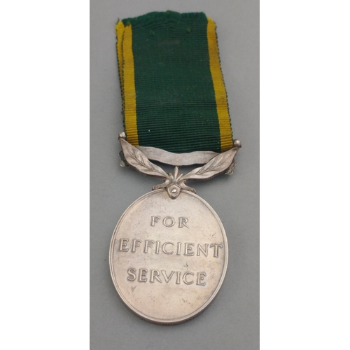 301 - GEORGE V Territorial Efficiency Medal and bar ROYAL ARTILLERY awarded to 745411 Gnr. S. Burrows on r... 