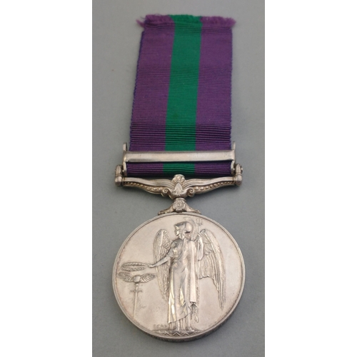 333 - ELIZABETH II GSM General Service Medal with Malaya clasp awarded to 2742522 L.A.C. D. G. Burness RAF... 