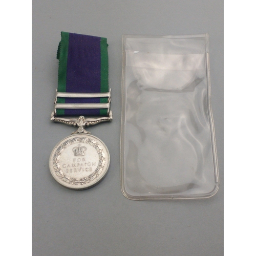 337 - ELIZABETH II General Service Medal with South Arabia and Radfan clasps awarded to 22293552 Sgt. Bruc... 