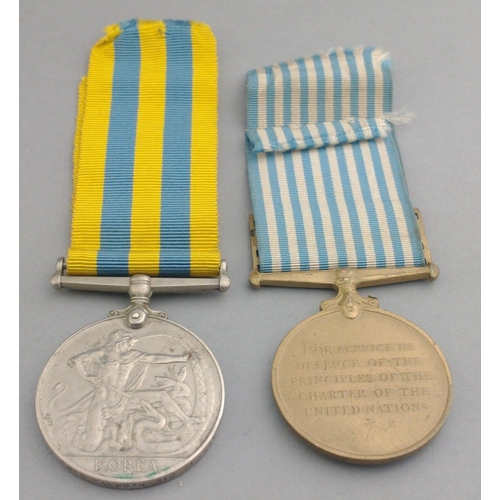 347 - ELIZABETH II cased Korea medal pair BLACK WATCH awarded to 22450272 Pte. R. Gray comprising Korean W... 