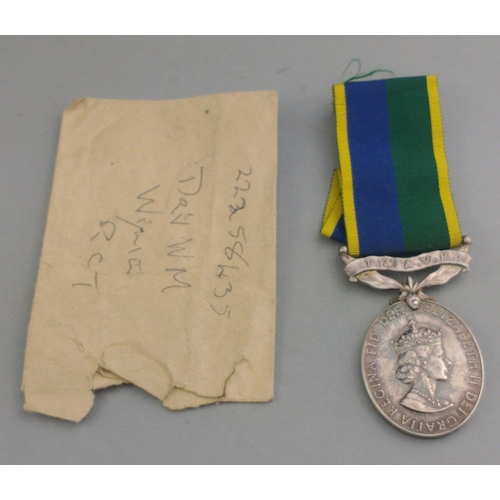 349 - ELIZABETH II Efficiency Medal awarded to 22258435 Dvr. M. W. Wyley R.C.T.#360