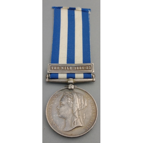 49 - VICTORIA Egypt Medal with clasp The Nile 1884-1885 awarded to 796 Pte. Goddard DUKE OF CORNWALL LIGH... 