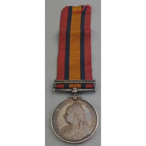 6 - VICTORIA BOER WAR Queen's South Africa Medal with single Transvaal clasp awarded to 8487 Bgl. G. Kea... 