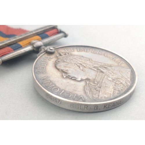 6 - VICTORIA BOER WAR Queen's South Africa Medal with single Transvaal clasp awarded to 8487 Bgl. G. Kea... 