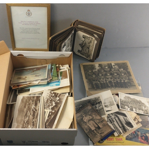 64 - Great collection of military postcards and ephemera. Includes photographs, groups and some personal ... 