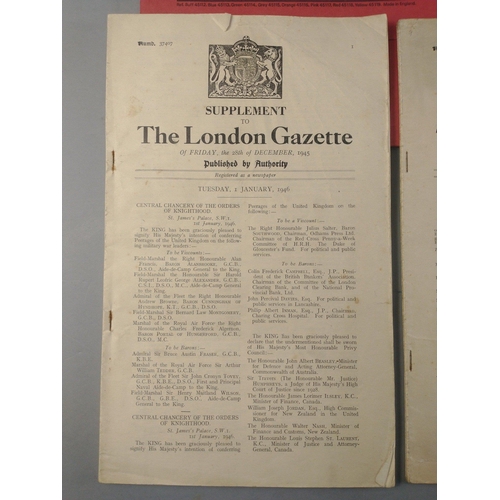 66 - Supplements to the LONDON GAZETTE dated Friday 28th December 1945 and Tuesday 22nd January 1946#71... 