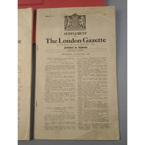 66 - Supplements to the LONDON GAZETTE dated Friday 28th December 1945 and Tuesday 22nd January 1946#71... 